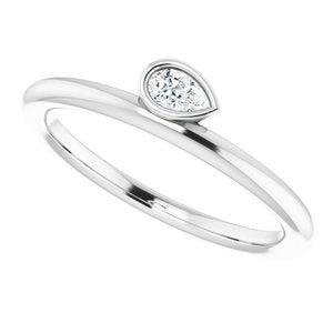 Bezel-Set Stackable Ring