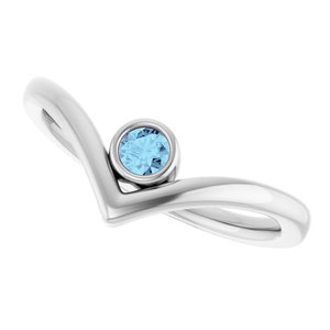 Bezel-Set Solitaire V Ring