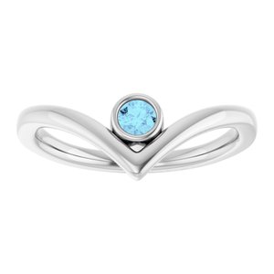 Bezel-Set Solitaire V Ring