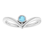 Bezel-Set Solitaire V Ring