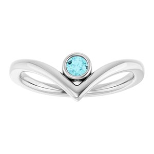 Bezel-Set Solitaire V Ring