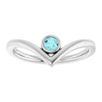 Bezel-Set Solitaire V Ring