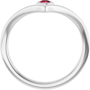 Bezel-Set Solitaire V Ring