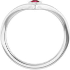 Bezel-Set Solitaire V Ring