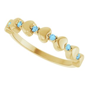 Accented Stackable Heart Ring