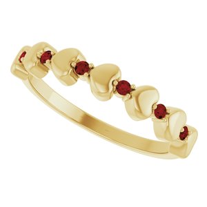 Accented Stackable Heart Ring