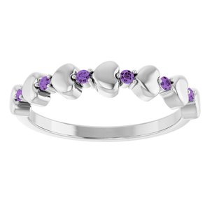 Accented Stackable Heart Ring