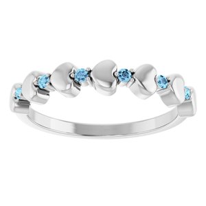 Accented Stackable Heart Ring