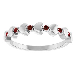 Accented Stackable Heart Ring