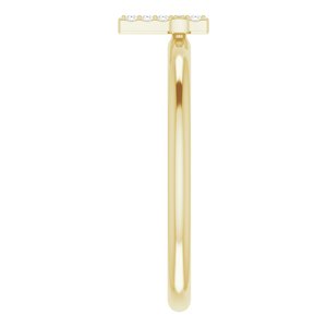 Accented Stackable Cross Ring