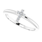 Accented Stackable Cross Ring