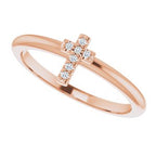 Accented Stackable Cross Ring