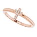 Accented Stackable Cross Ring