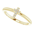 Accented Stackable Cross Ring