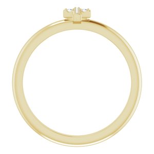 Accented Stackable Cross Ring
