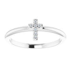 Accented Stackable Cross Ring