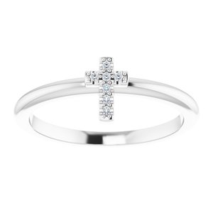 Accented Stackable Cross Ring