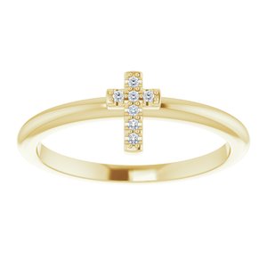 Accented Stackable Cross Ring