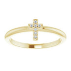 Accented Stackable Cross Ring