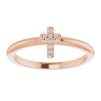 Accented Stackable Cross Ring