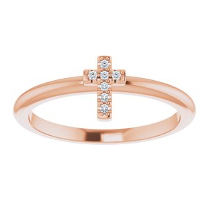 Accented Stackable Cross Ring
