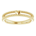 Milgrain Stackable Heart Ring