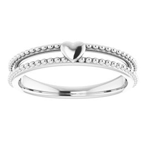 Milgrain Stackable Heart Ring