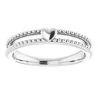 Milgrain Stackable Heart Ring