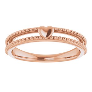 Milgrain Stackable Heart Ring