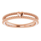 Milgrain Stackable Heart Ring