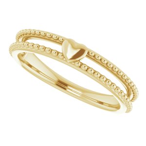 Milgrain Stackable Heart Ring