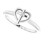 Accented Cross & Heart Ring