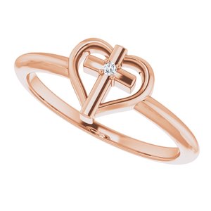 Accented Cross & Heart Ring