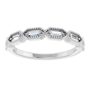 Beaded Baguette Anniversary Band