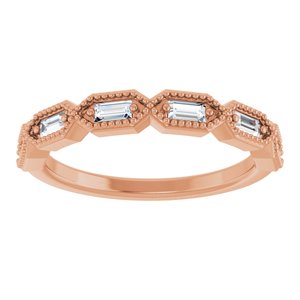 Beaded Baguette Anniversary Band