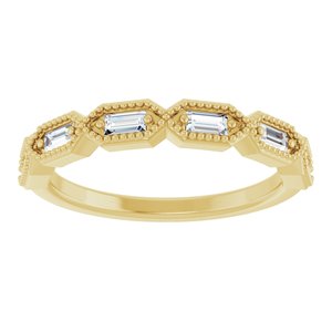 Beaded Baguette Anniversary Band