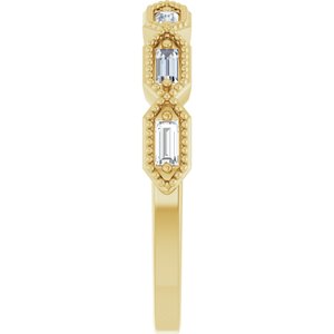 Beaded Baguette Anniversary Band