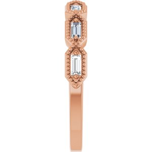 Beaded Baguette Anniversary Band