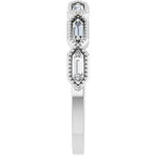 Beaded Baguette Anniversary Band