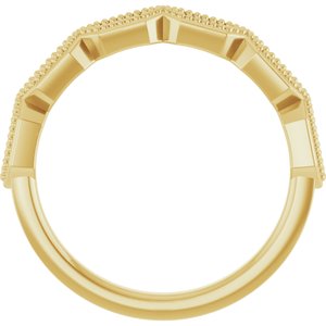 Beaded Baguette Anniversary Band