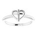 Accented Cross & Heart Ring