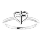 Accented Cross & Heart Ring