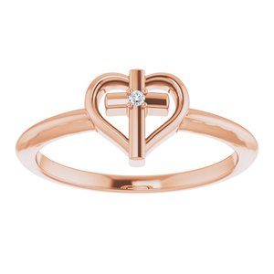 Accented Cross & Heart Ring