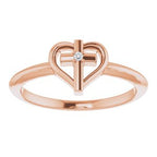 Accented Cross & Heart Ring