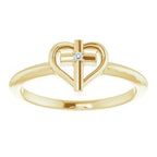 Accented Cross & Heart Ring