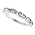 Beaded Baguette Anniversary Band