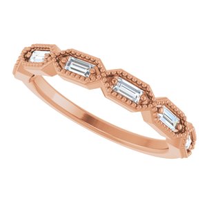 Beaded Baguette Anniversary Band