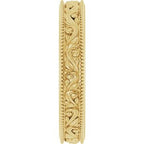 Milgrain Edge Floral Flat Band
