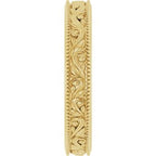 Milgrain Edge Floral Flat Band