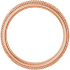Milgrain Edge Floral Flat Band